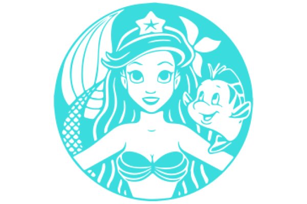 A Whimsical Illustration of a Mermaid and Her Friendly Companion