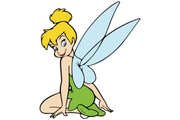 A Whimsical Encounter: A Cartoon Tinkerbell and Her Companion