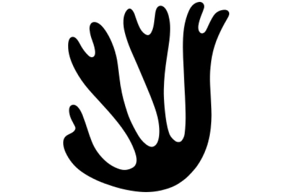 Stylized Black Silhouette of a Plant-like Shape