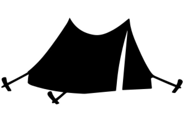 A Silhouette of a Tent on a White Background