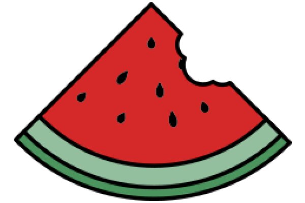 Vibrant Watermelon Illustration with a Bite Taken Out