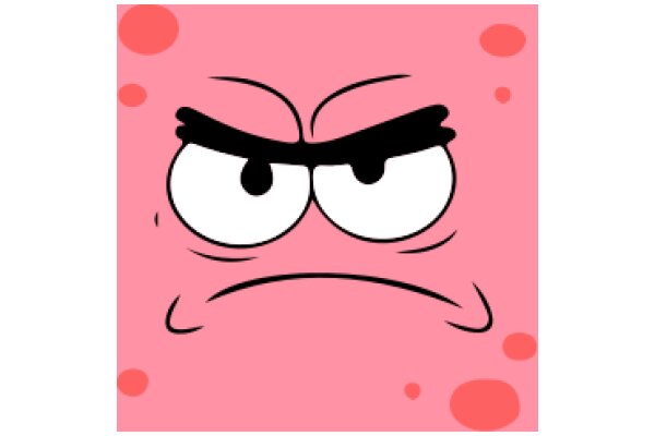 The Angry Pink Blob: A Cartoon Character with a Frown