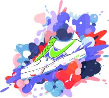 Vibrant Splash Art with a Nike Sneaker