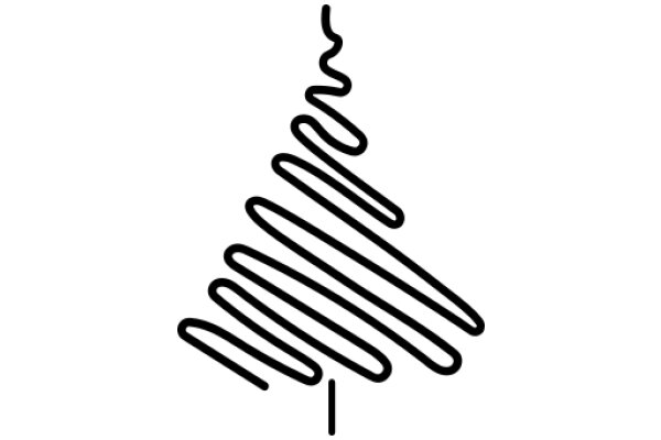 Simplistic Line Drawing of a Christmas Tree