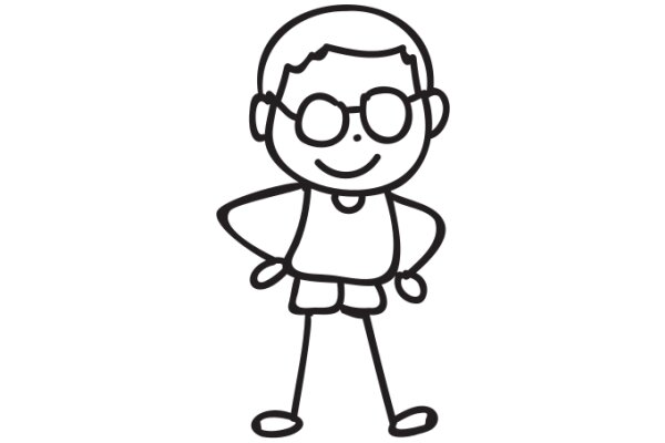 A Stylish Cartoon Character with Glasses and a Smile