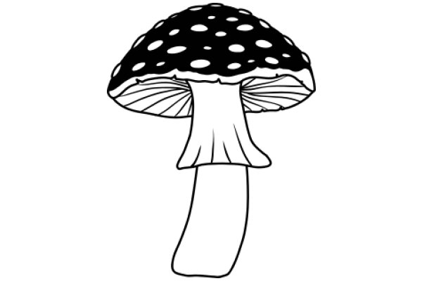 A Simple Line Drawing of a Mushroom