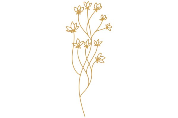 Golden Flower Stem Illustration