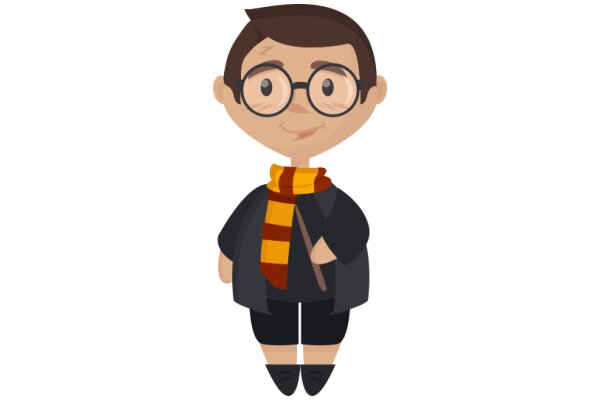 A Stylish Illustration of a Man with Glasses and a Scarf