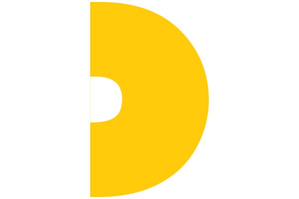 A Yellow Letter 'D' in a White Background