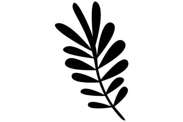 Simplistic Art: A Stylized Leaf Silhouette