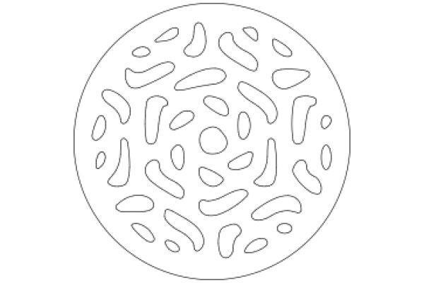 Simplistic Line Art of a Textured Circle