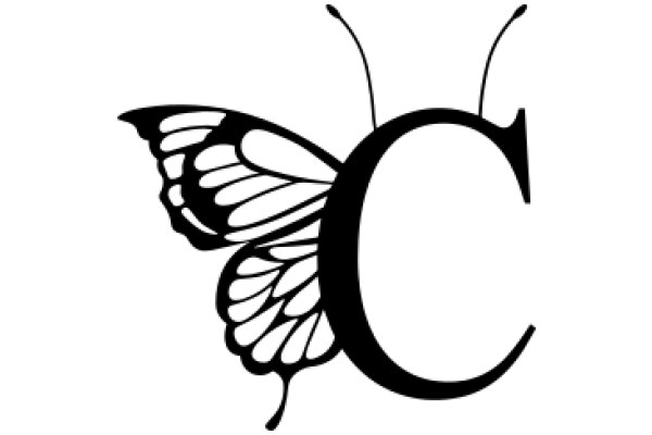 Stylized Butterfly Logo with Letter 'C'