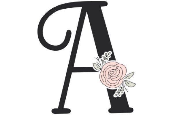 Stylized Letter 'A' with Flower Decoration