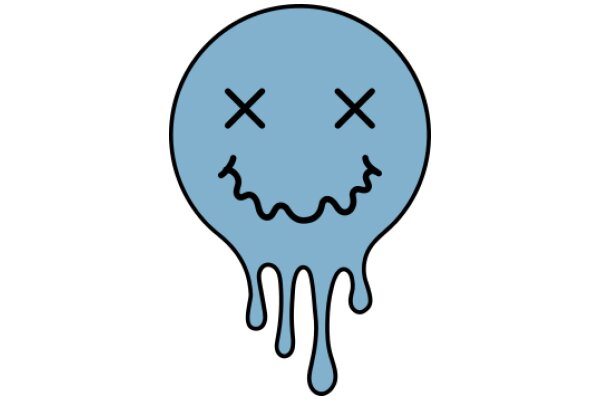 A Blue Cartoon Character with a Smile and a Droplet of Water