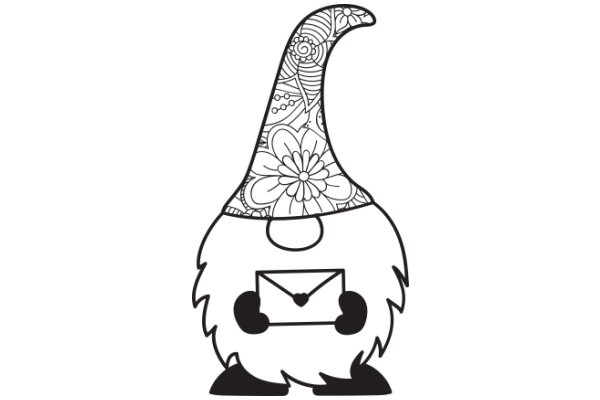 Stylized Illustration of a Gnome with a Flowery Hat and a Mailbox Body