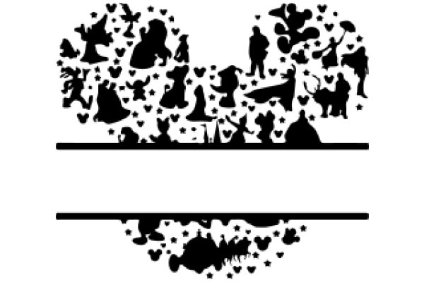 Silhouette of a Heart with People and Animals Inside