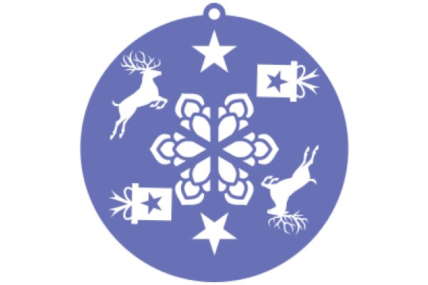 Celebratory Christmas Ornament with Deer and Stars