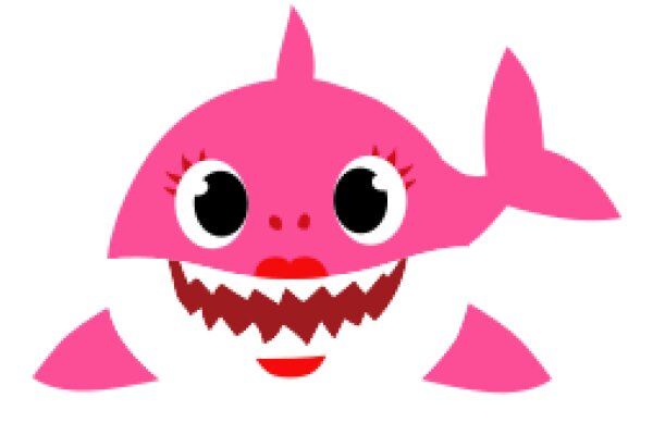 Pink Shark with a Smile: A Friendly and Cute Illustration