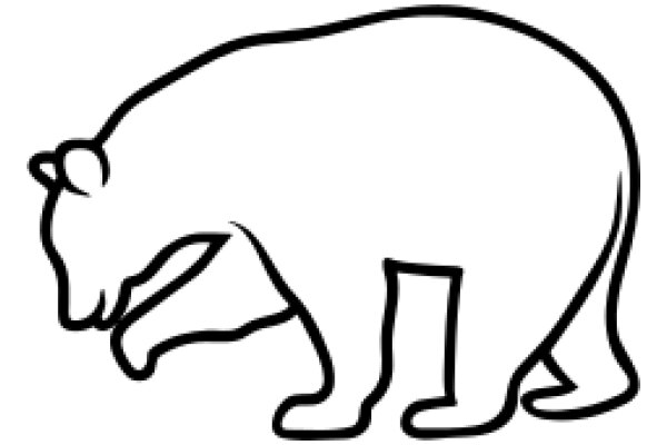 A Simple Line Drawing of a Bear