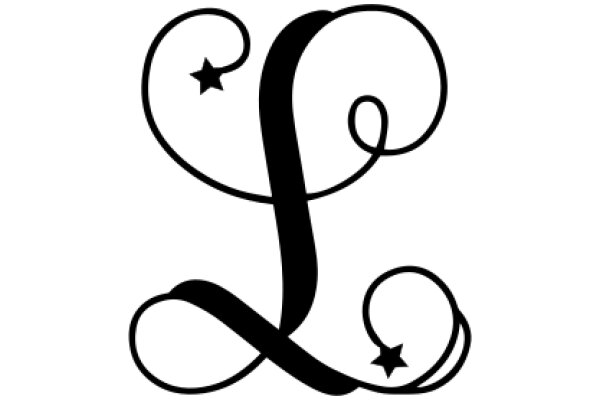 Stylized Letter L with Star Decorations