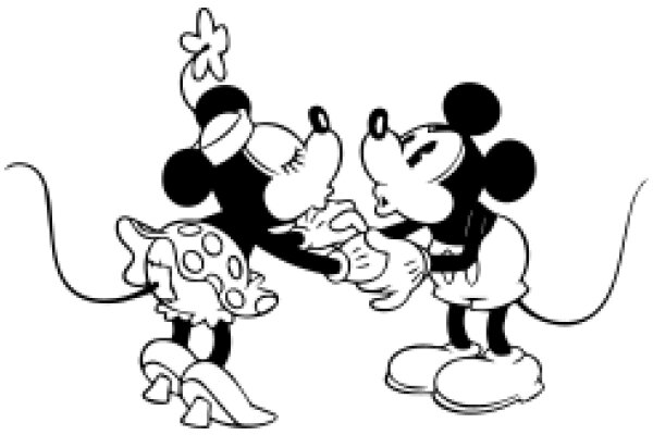 A Playful Encounter: Mickey Mouse and Minnie Mouse in a Heartwarming Hug