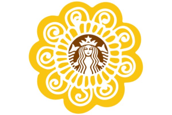 Stylized Starbucks Logo with a Sunburst Design