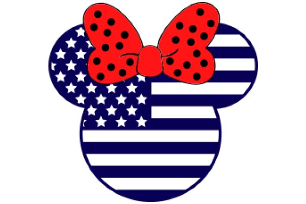 A Playful American Flag with a Red Ladybug