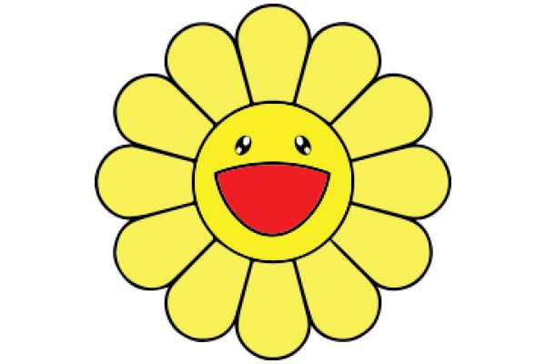 A Smiling Yellow Flower with Red Center