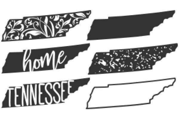 A Collection of State Silhouettes: Tennessee, Home, and TN