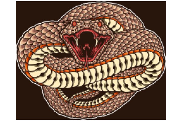 The Coiled Serpent: A Stylized Illustration of a Rattlesnake