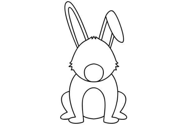 A Simple Line Drawing of a Bunny