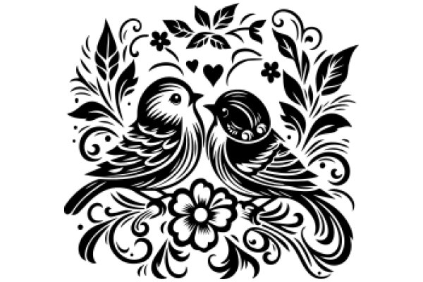 Elegant Floral and Bird Design