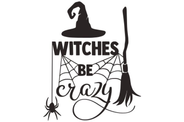 Witches, Spiders, and Crazy: A Playful Halloween-Themed Poster