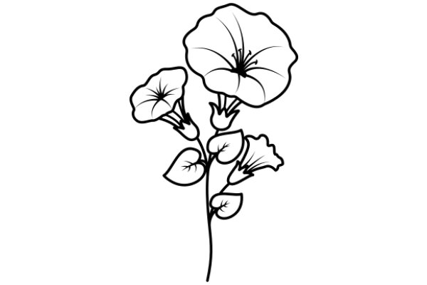 Simplicity in Nature: A Line Drawing of a Flower