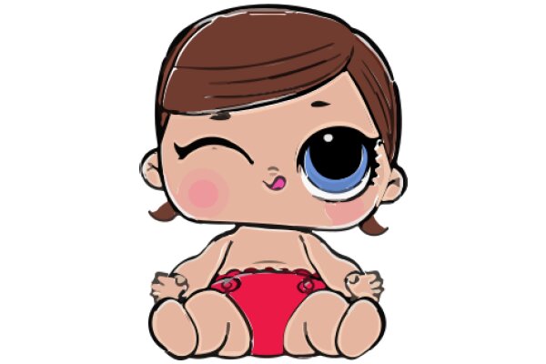 A Pixelated Portrait of a Stylized Character with a Red Swimsuit