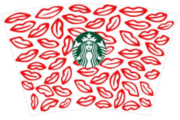 Starbucks Coffee Cup with Red Lip Prints