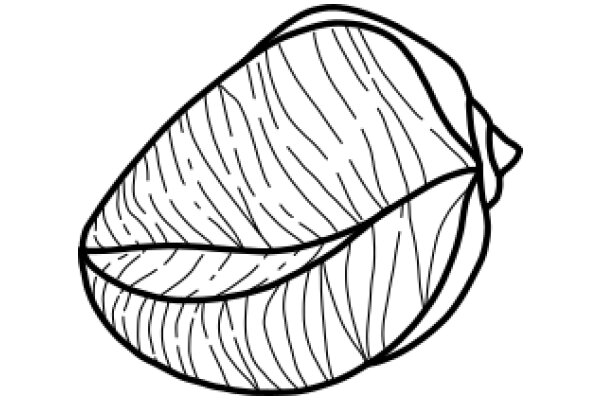 Simplistic Line Drawing of a Leaf