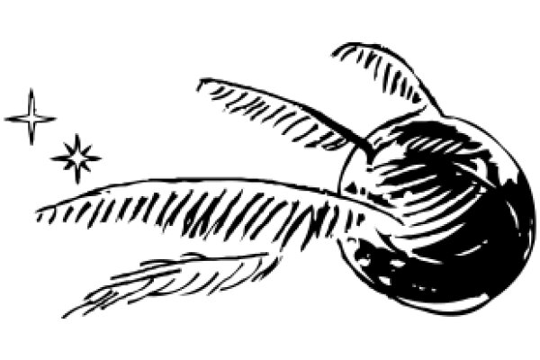 Whimsical Illustration of a Feather and Star