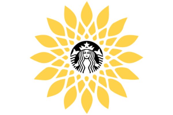 Stylized Starbucks Logo with Sunburst Design