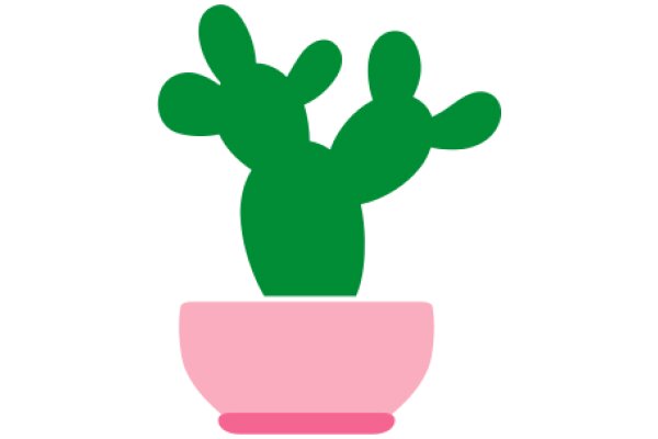 A Whimsical Scene of a Pink Pot and a Green Cactus