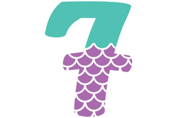 Stylized Logo of a Number Seven with a Purple Shell Design