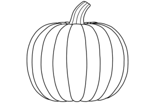 Simplified Line Drawing of a Pumpkin