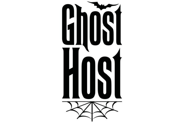 Gothic Typography Artwork: Ghostly Bat and Spider Silhouettes