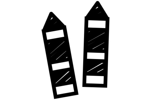 A Pair of Black Stickers on a White Background