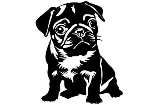 A Silhouette of a Pug Dog, Capturing the Essence of Canine Charm