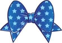 Stylish Blue Bow with Star Patterns