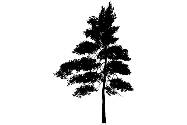 A Silhouette of a Tree Against a White Background