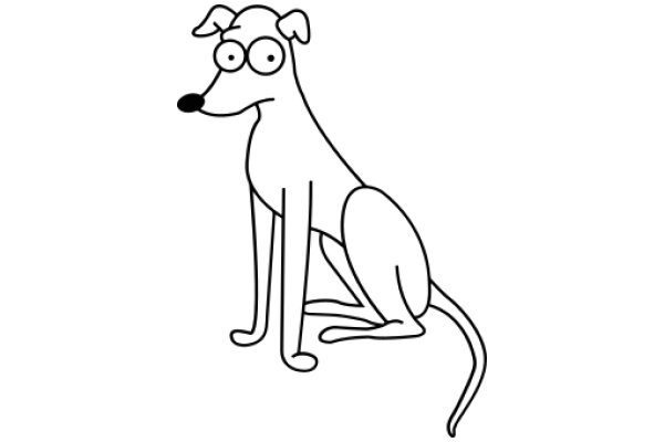 A Whimsical Cartoon of a Dog with a Surprised Expression