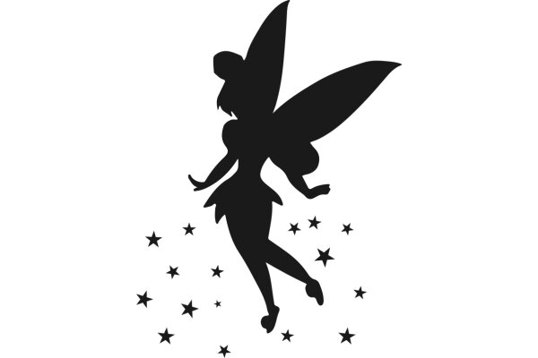 Silhouette of a Ballet Dancer with Stars in the Background