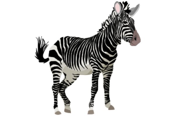 Zebra Illustration: A Detailed Portrayal of a Zebra's Stripes and Features